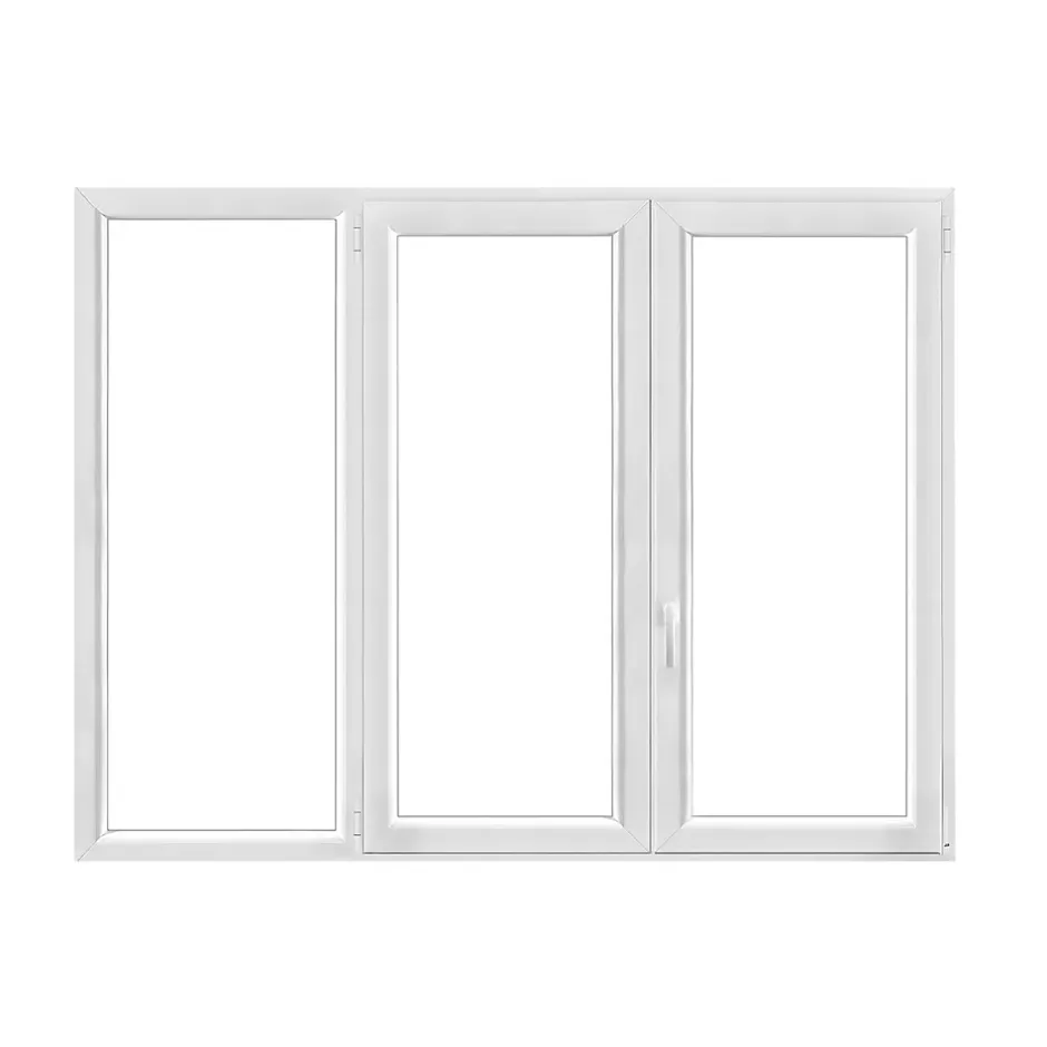 GoodHome Fenêtre 3 vantaux oscillo-battant double vitrage en PVC blanc l.185 x H.138 cm
