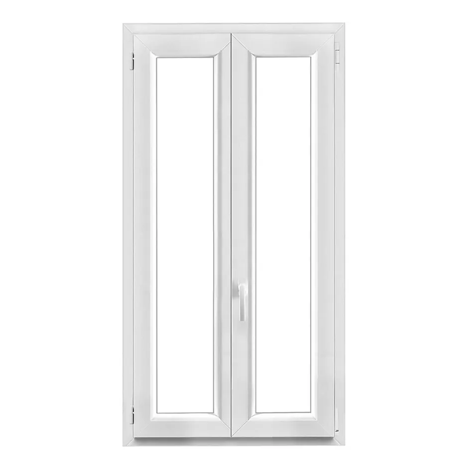 Fenêtre 2 vantaux oscillo-battante, tirant droit double vitrage en PVC blanc l.85 x H.148 cm-GoodHome Discount