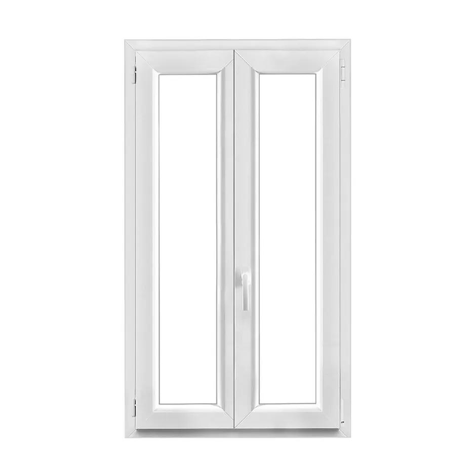 GoodHome Fenêtre 2 vantaux oscillo-battante, tirant droit double vitrage en PVC blanc l.85 x H.138 cm