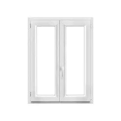 GoodHome Fenêtre 2 vantaux oscillo-battante, tirant droit double vitrage en PVC blanc l.95 x H.118 cm
