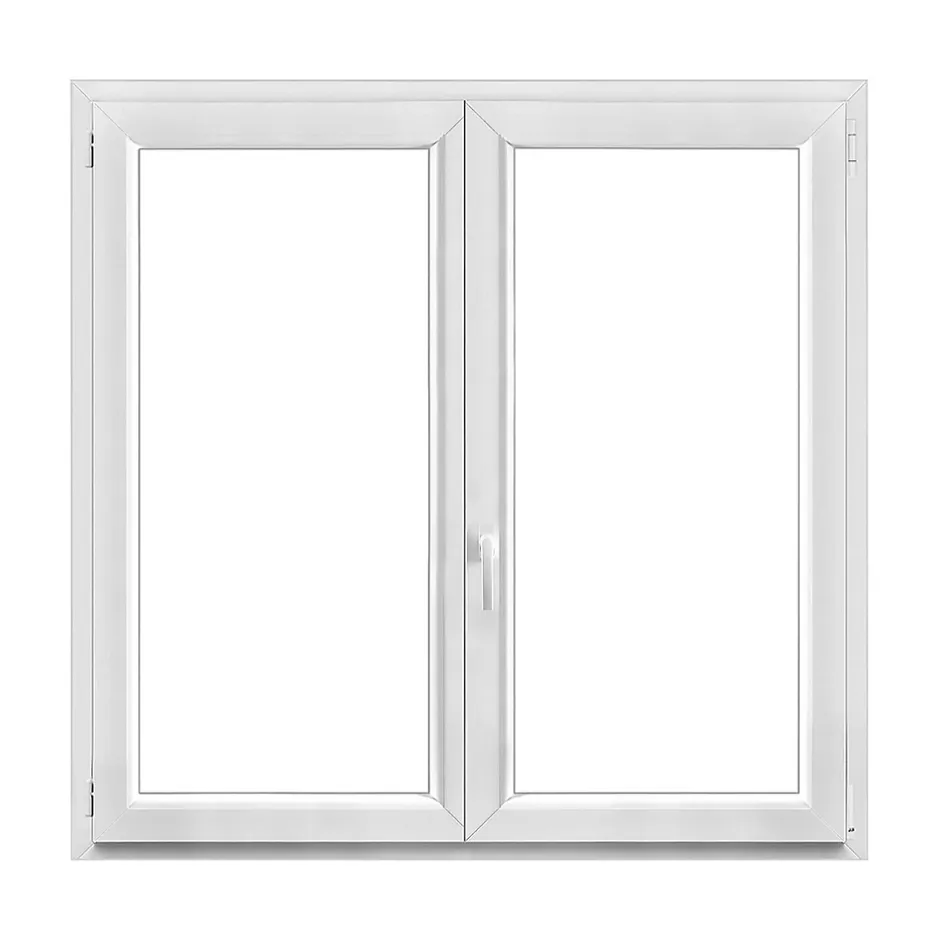 GoodHome Fenêtre 2 vantaux oscillo-battante, tirant droit double vitrage en PVC blanc l.145 x H.138 cm