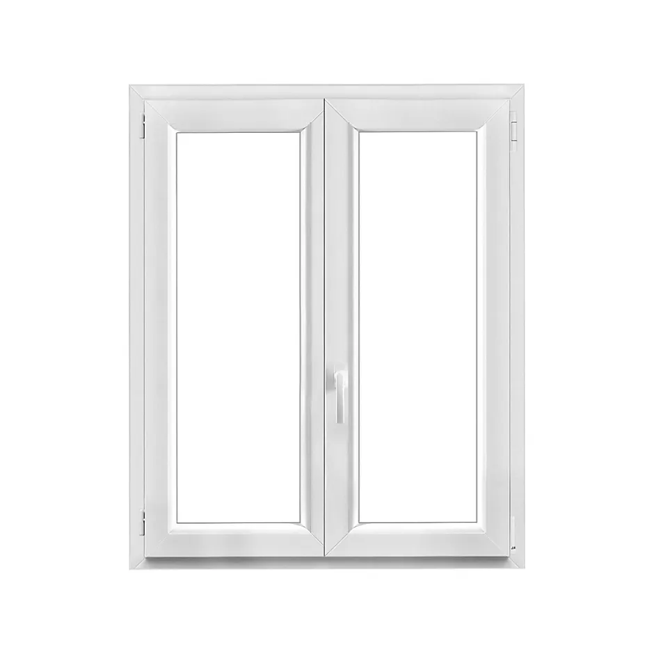 Fenêtre 2 vantaux oscillo-battante, tirant droit double vitrage en PVC blanc l.95 x H.128 cm-GoodHome Outlet