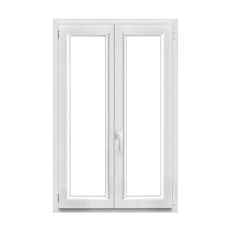 GoodHome Fenêtre 2 vantaux oscillo-battante, tirant droit double vitrage en PVC blanc l.95 x H.138 cm