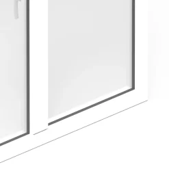 Fenêtre 2 vantaux oscillo-battante, tirant droit double vitrage en aluminium blanc l.103 x H.127 cm-GoodHome Online