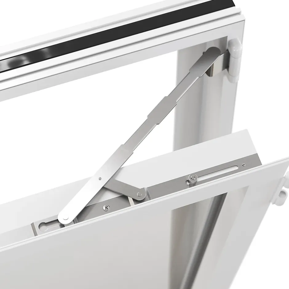 Fenêtre 2 vantaux oscillo-battante, tirant droit double vitrage en aluminium blanc l.103 x H.77 cm-GoodHome