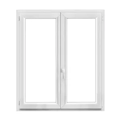 GoodHome Fenêtre 2 vantaux oscillo-battante, tirant droit double vitrage en PVC blanc l.125 x H.138 cm