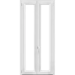 GoodHome Fenêtre 2 vantaux oscillo-battante, tirant droit double vitrage en PVC blanc l.85 x H.168 cm