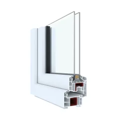 GoodHome Fenêtre 2 vantaux oscillo-battante, tirant droit double vitrage en PVC blanc l.85 x H.168 cm