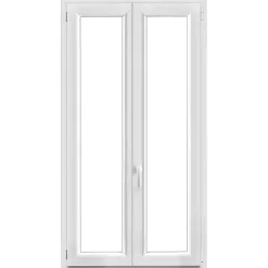 GoodHome Fenêtre 2 vantaux oscillo-battante, tirant droit double vitrage en PVC blanc l.95 x H.168 cm