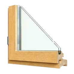 GoodHome Fenêtre 2 vantaux tirant droit double vitrage en bois marron l.105 x H.107,8 cm