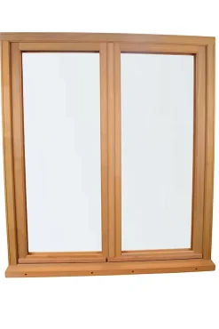 GoodHome Fenêtre 2 vantaux tirant droit double vitrage en bois marron l.105 x H.137,8 cm