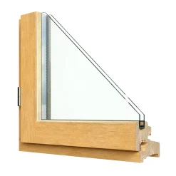 GoodHome Fenêtre 2 vantaux tirant droit double vitrage en bois marron l.105 x H.137,8 cm