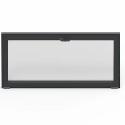Fenêtre abattante par le haut double vitrage en aluminium gris l.83 x H.47 cm-GoodHome New