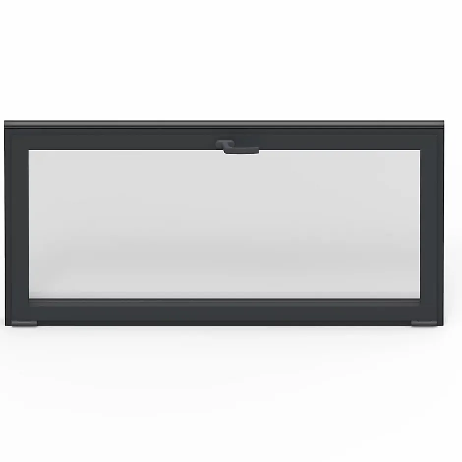 Fenêtre abattante par le haut double vitrage en aluminium gris l.83 x H.47 cm-GoodHome New