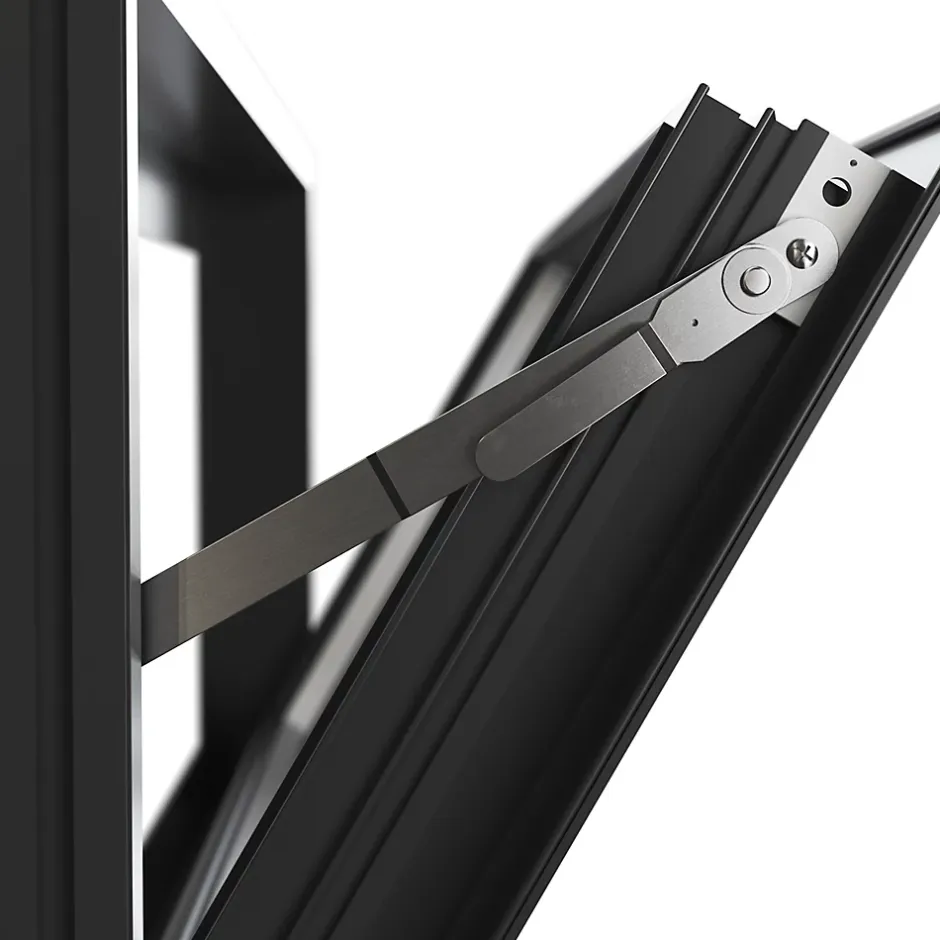 Fenêtre abattante par le haut double vitrage en aluminium gris l.83 x H.47 cm-GoodHome New