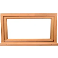 GoodHome Fenêtre abattante par le haut double vitrage en bois marron l.85 x H.47,8 cm
