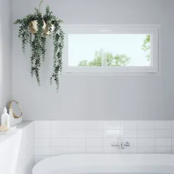 Fenêtre abattante par le haut double vitrage en PVC blanc l.85 x H.48 cm-GoodHome Sale