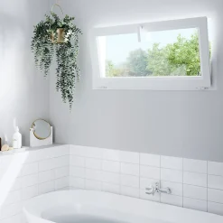 GoodHome Fenêtre abattante par le haut double vitrage en PVC blanc l.65 x H.48 cm