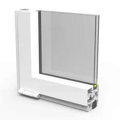 GoodHome Fenêtre abattante par le haut double vitrage en aluminium blanc l.63 x H.47 cm