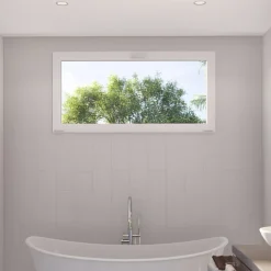 Fenêtre abattante par le haut double vitrage en aluminium blanc l.83 x H.47 cm-GoodHome Clearance