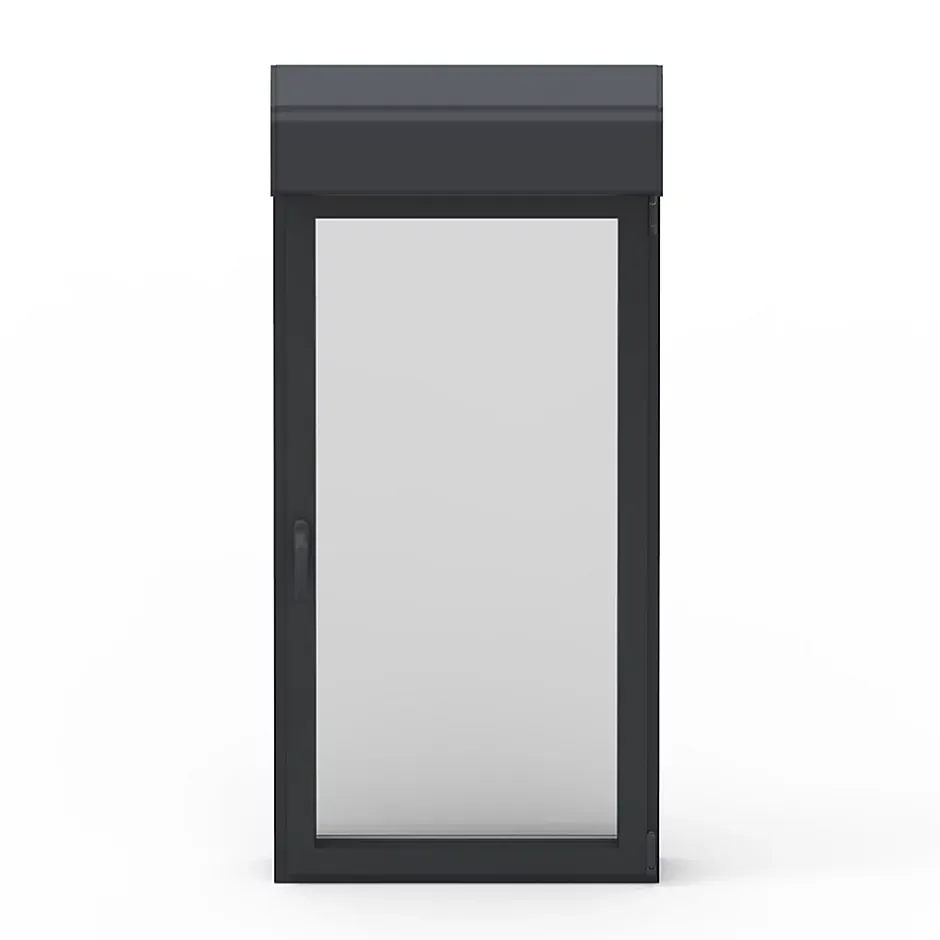 Fenêtre alu 1 vantail oscillo-battant + volet roulant électrique gris - l.80 x h.95 cm, tirant droit-GoodHome Sale
