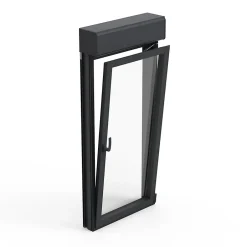 Fenêtre alu 1 vantail oscillo-battant + volet roulant électrique gris - l.80 x h.95 cm, tirant droit-GoodHome Sale