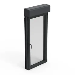 Fenêtre alu 1 vantail oscillo-battant + volet roulant électrique gris - l.60 x h.115 cm, tirant gauche-GoodHome Outlet