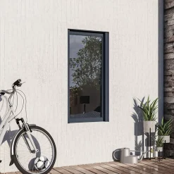 Fenêtre alu 1 vantail oscillo-battant + volet roulant électrique gris - l.60 x h.115 cm, tirant gauche-GoodHome Outlet