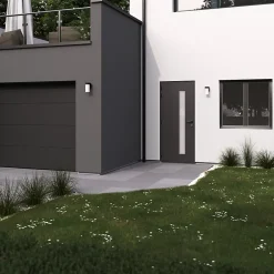 Fenêtre alu 1 vantail oscillo-battant + volet roulant électrique gris - l.60 x h.115 cm, tirant droit-GoodHome New