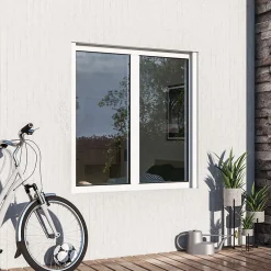 GoodHome Fenêtre alu 2 vantaux oscillo-battant + volet roulant électrique blanc - l.100 x h.125 cm