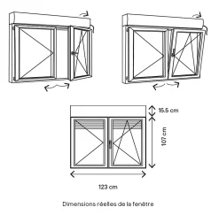 GoodHome Fenêtre alu 2 vantaux oscillo-battant + volet roulant électrique blanc - l.120 x h.105 cm