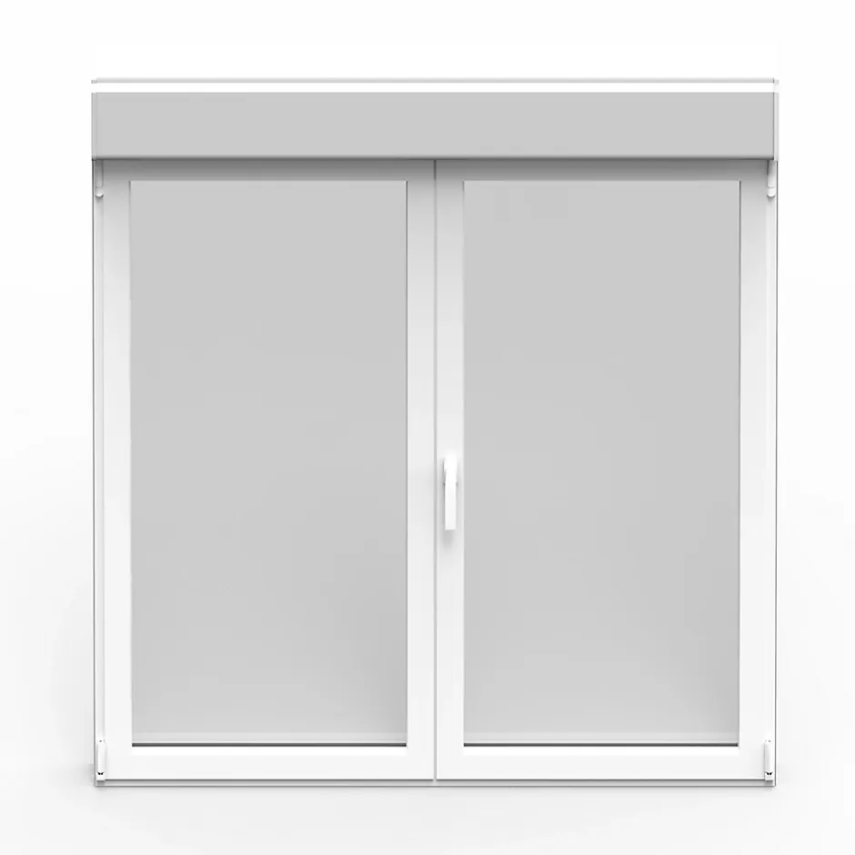 Fenêtre alu 2 vantaux oscillo-battant + volet roulant électrique blanc - l.100 x h.115 cm-GoodHome Outlet