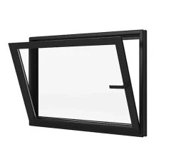 3 in 1 Fenêtre Aluminium à soufflet sécurité RAL 7016 ( L.: 80 cm x H.: 50 cm)