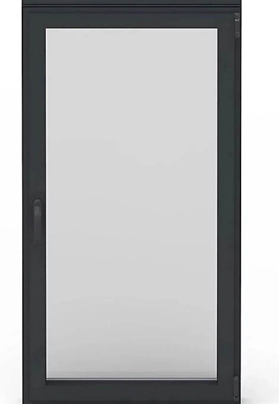 3 in 1 Fenêtre Aluminium avec 1 ventail ouvrant RAL 7016 ( L.: 110 cm x H.: 220 cm)