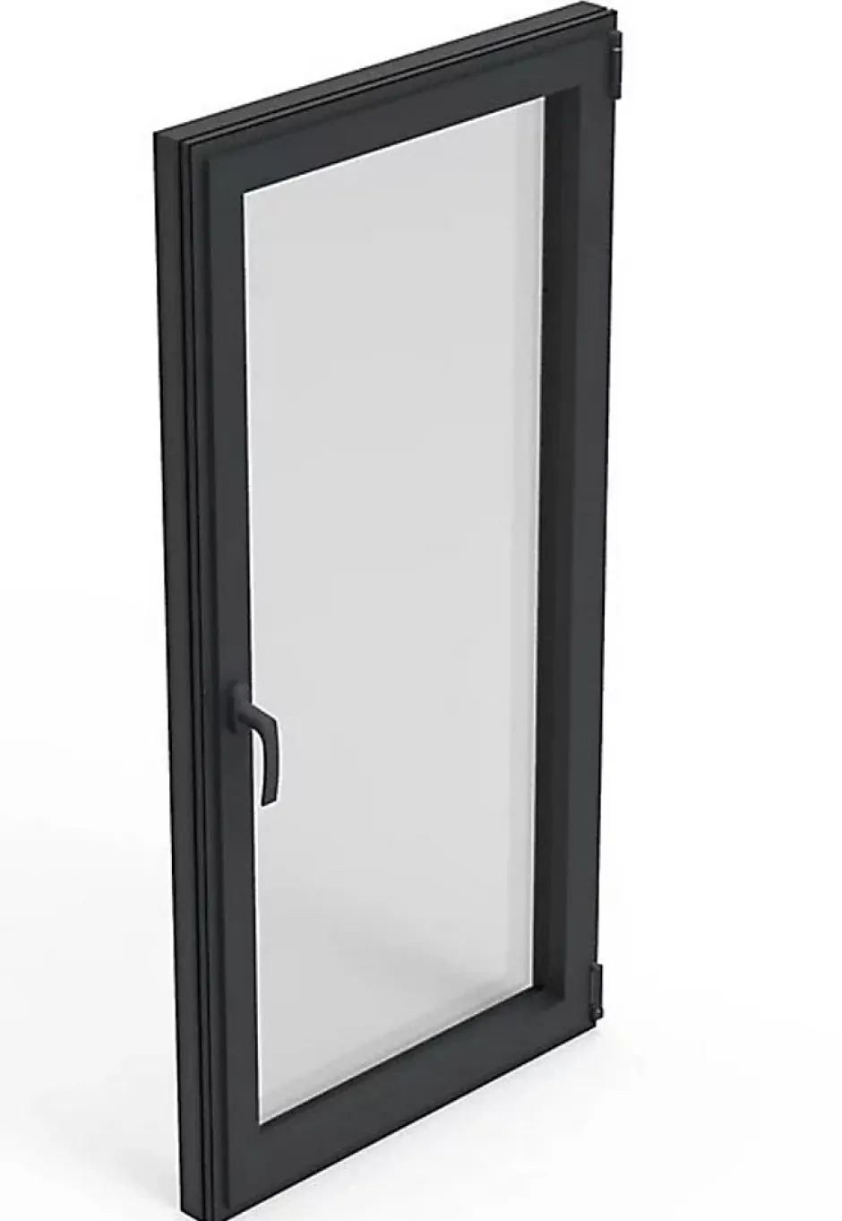 3 in 1 Fenêtre Aluminium avec 1 ventail ouvrant RAL 7016 ( L.: 110 cm x H.: 220 cm)