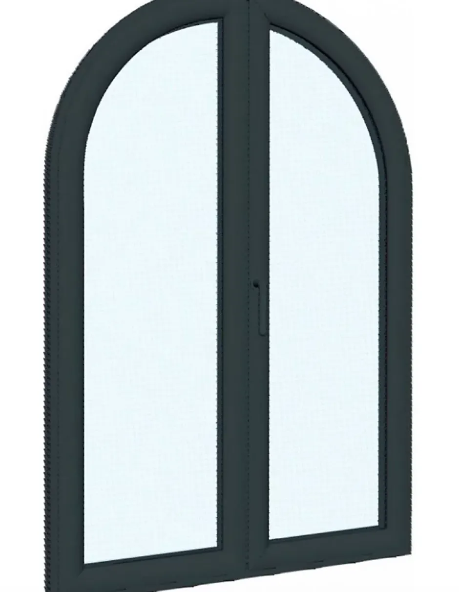 3 in 1 Fenêtre Aluminium avec 1 ventail ouvrant RAL 7016 ( L.: 140 cm x H.: 200 cm)