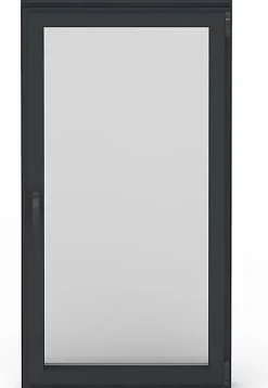 Fenêtre Aluminium avec 1 ventail ouvrant RAL 7016 ( L.: 110 cm x H.: 200 cm)-3 in 1 Hot