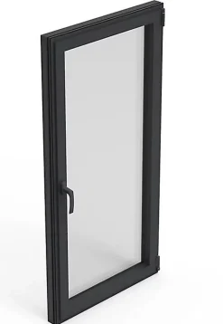 Fenêtre Aluminium avec 1 ventail ouvrant RAL 7016 ( L.: 110 cm x H.: 200 cm)-3 in 1 Hot