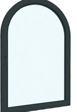 Fenêtre Aluminium cintré un ventail ouvrant RAL 7016 ( L.: 110 cm x H.: 180 cm)-3 in 1 Clearance