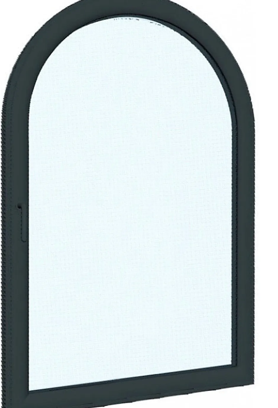 3 in 1 Fenêtre Aluminium cintré un ventail ouvrant RAL 7016 ( L.: 110 cm x H.: 70 cm)