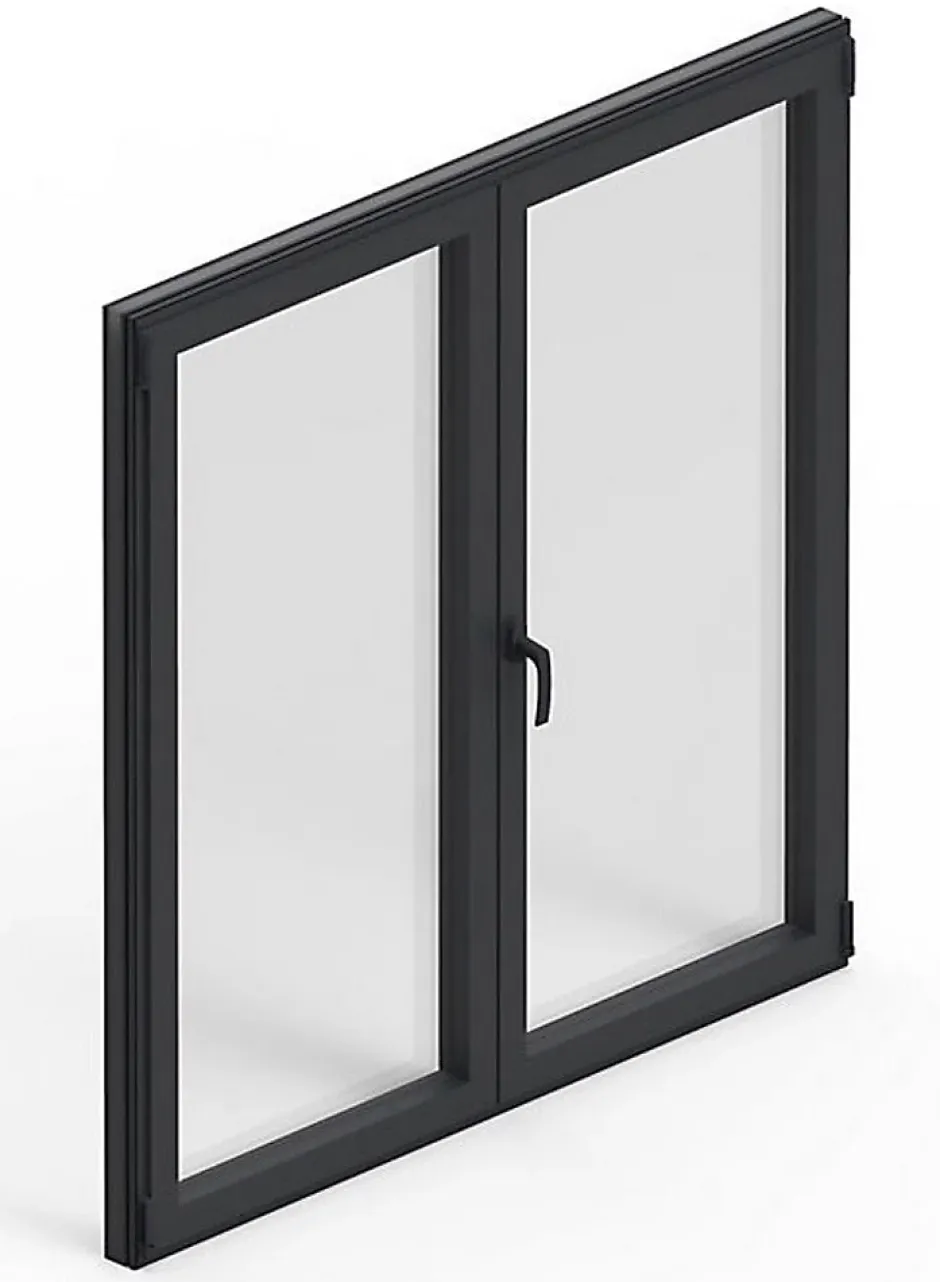 Fenêtre Aluminium deux cadres double ouvrant RAL 7016 ( L.: 160 cm x H.: 93 cm)-3 in 1 Outlet