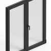 3 in 1 Fenêtre Aluminium deux cadres double ouvrant RAL 7016 ( L.: 197 cm x H.: 220 cm)
