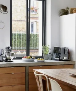 Fenêtre Aluminium deux cadres double ouvrant RAL 7016 ( L.: 197 cm x H.: 180 cm)-3 in 1 Discount