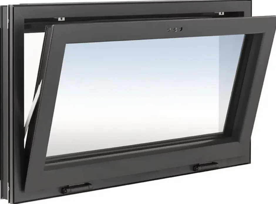 Fenêtre de cave soufflet PVC anthracite L 1000mm x H 500mm ouvrant haut-Fral Fermetures Best