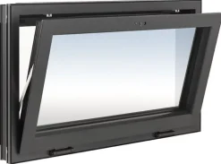 Fenêtre de cave soufflet PVC anthracite L 800mm x H 500mm ouvrant haut-Fral Fermetures Outlet