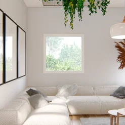 GoodHome Fenêtre fixe double vitrage en aluminium blanc l.103 x H.117 cm