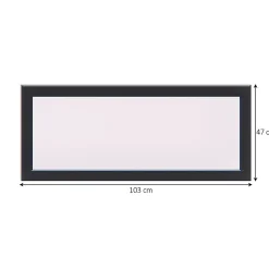 GoodHome Fenêtre fixe double vitrage en aluminium gris l.103 x H.47 cm