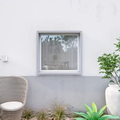 Fenêtre fixe double vitrage en aluminium blanc l.123 x H.107 cm-GoodHome Sale