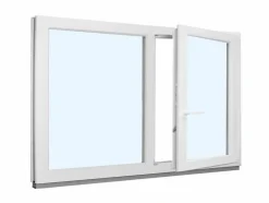 Fenêtre oscillo-battante double vantaux PVC blanc L 1400mm x H 850mm ouvrant droit-Fral Fermetures Hot