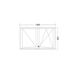 Fenêtre oscillo-battante double vantaux PVC blanc L 1400mm x H 850mm ouvrant droit-Fral Fermetures Hot